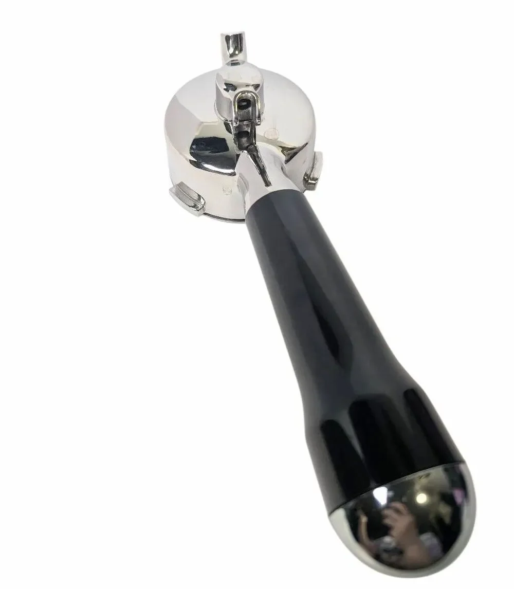 Stainless Espresso Portafilter For DeLonghi Dual Spout Silver Black Handle Cafe